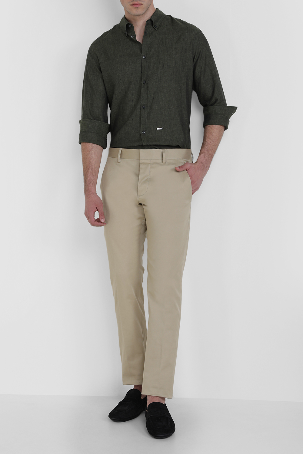 חולצה מכופתרת מפשתן DSQUARED2